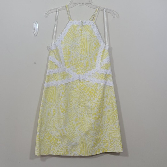 Lilly Pulitzer Pearl Stretch Shift Yellow Dress Size 12 - Picture 4 of 12